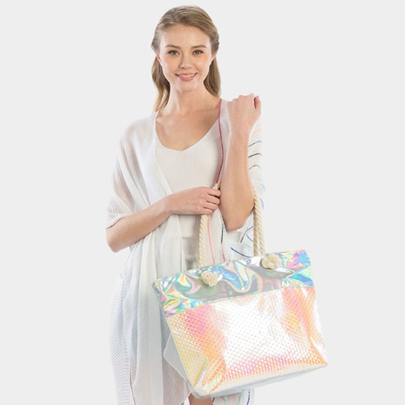 Handbags - Pink Iridescent Tote